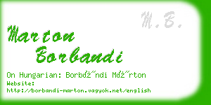 marton borbandi business card